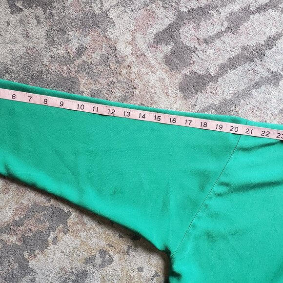 Lux Vintage PODIUM Paris Sheer Deep Green w Black + White Strip Trim Robe - Picture 11 of 12